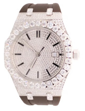 Classic Round Dial VVS Moissanite Hip Hop Bust Down Iced Out Bling Blink Watch