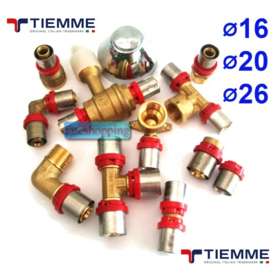 Raccordi Multistrato a Pressare per Tubo Pinzare TH Gomito Valvola Tappo TIEMME