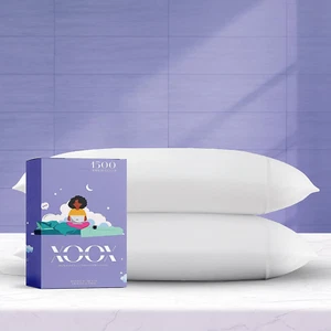 100% Egyptian Cotton Pillow Cases King Size Set of 2 - Luxury 1500 Thread Count - Picture 1 of 6