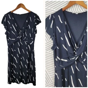 Vestido LOFT Talla Mediana Elastizado Carrera Midi Fiesta Negro Envolvente Top Hasta la Rodilla - Imagen 1 de 8