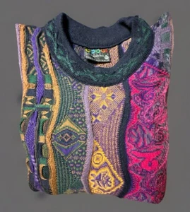 Coogi Australia 100% Wool Jumper Multicolor Sweater Men's Size Large Excellent - Picture 1 of 14