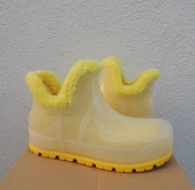 UGG RAINCLOUD CLEAR WATERPROOF RUBBER WOOL LINED RAIN BOOTS,  US 8/ EUR 39 ~NIB - Image 1 of 4