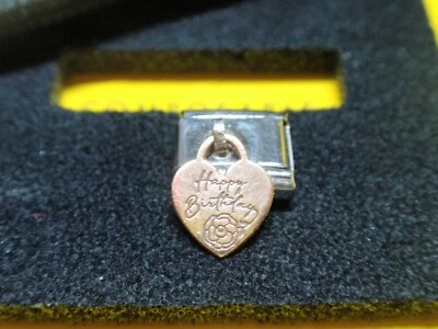 ** Подлинный номинации счастливого дня рождения розовое золото сердце подвеской подвеска RRP £42 ** - Изображение 1 из 4