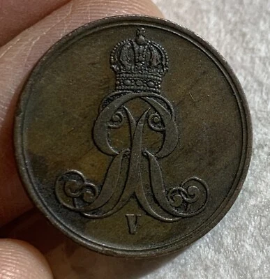 1860 B German 2 Pfennige AU Kingdom Hannover - Image 1 of 2