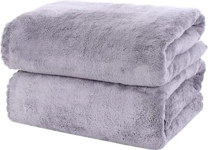 2 Pack Premium Bath Towel Set - Quick Drying - Microfiber Coral Velvet Highly - Picture 1 of 2