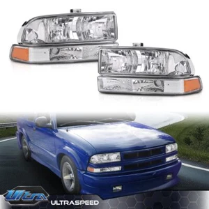 Fit For 1998-2004 Chevy S10 Blazer Clear/Amber Corner Headlight Bumper Head Lamp - Picture 1 of 12
