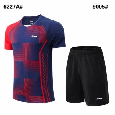 Adult Kid Li-Ning Table Tennis Clothes Badminton Sportswear T-SHIRTS+SHORTS Set - Image 1 of 4
