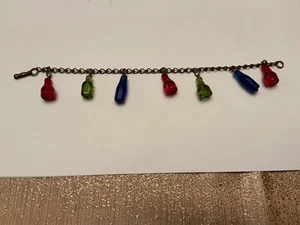 Vintage Bottle Charm Bracelet antique gold tone - Picture 1 of 6