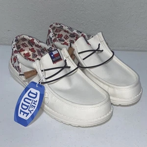 Hey Dude Wally Funk True Texas Howdy Off White Casual Shoes Men's US Size 12 NEW - Picture 1 of 9