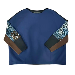 Maglione donna Marina Rinaldi stampa animalier subacquea colorblock taglia 2XL Lagenlook - Foto 1 di 8