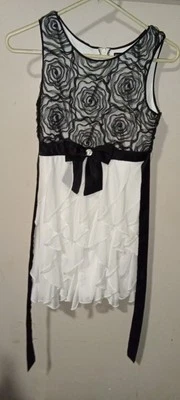 Nuevo Vestido Elegante My Michelle Niñas Negro/Blanco Talla 12 Foto 1 de 4