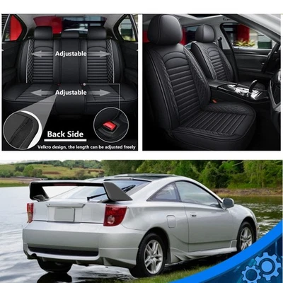 Juego completo de fundas de asiento de cuero sintético cojín trasero delantero para Toyota Celica 2000-2005 Foto 1 de 4
