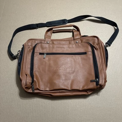 Коричневый искусственной кожи ноутбука портфель наплечная сумка мульти карман 16 «x 12» x 4» - Изображение 1 из 4