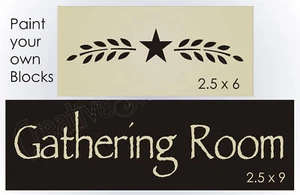 Letreros de casa familiar de campo estrella de trigo sauce sala de reunión Joanie Stencil Prim - Imagen 1 de 4