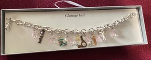 SILVER TONE HAIR STYLIST CHARM BRACELET Beauty Salon hairdresser 7 1/2 “ - Picture 1 of 3