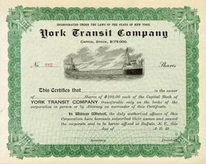 19__ York Transit Stock Certificate - Picture 1 of 1