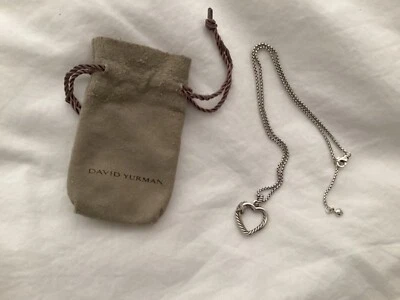 David Yurman X Corazón Collar Plata de Ley con Diamantes Foto 1 de 4