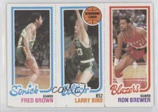 1980-81 Topps Fred Brown Larry Bird Ron Brewer #198-31-228 Rookie RC HOF