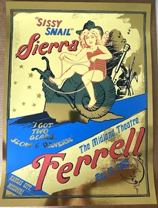 OFFICIAL SIERRA FERRELL GOLD FOIL POSTER Kansas City MO May 15 2025 Screen Print - Picture 1 of 10