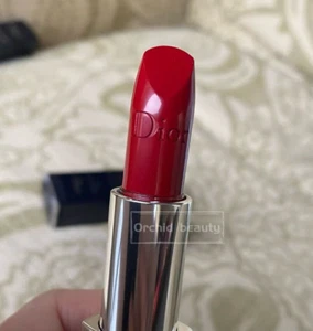 Nuevo lápiz labial hidratante de larga duración Dior Rouge Dior ~ Rouge Zinnia ~ tamaño completo 3,5 g - Imagen 1 de 6