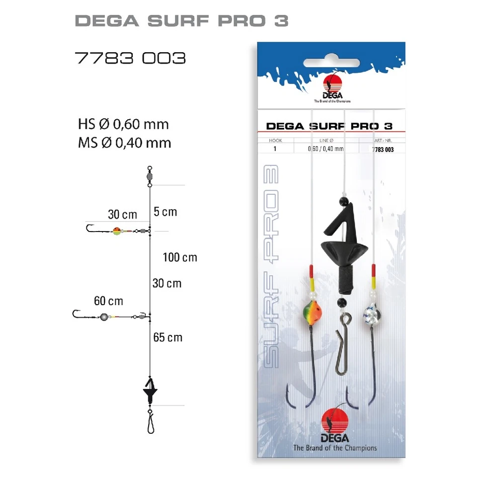 DEGA Surf Pro 3 Brandungsvorfach Dorschvorfach Buttvorfach Buttsystem  - Bild 1 von 1