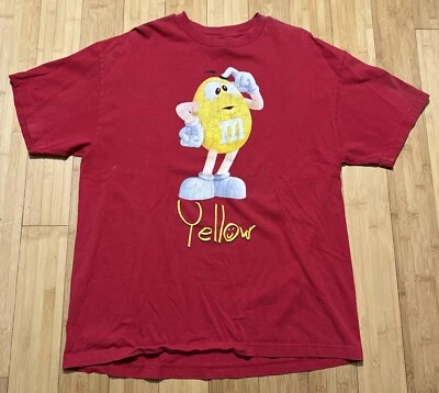 Camiseta Vintage Masculina XL Vermelha M&M's Grande Gráfica Vintage Y2K Amarela Penut MM - Imagem 1 de 4