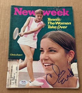 CHRIS EVERT SIGNED NEWSWEEK MAGAZINE 6-26-72 PSA/DNA COA AUTHENTIC TENNIS - Picture 1 of 4