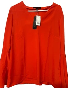 Neu mit Etikett Banana Republic Damenbluse transparent orange Größe M ausgestellte Ärmel leicht - Bild 1 von 6