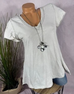 NEU sommer  TShirt Top basic Italy washed out BEIGE 34 36 38 - Bild 1 von 4