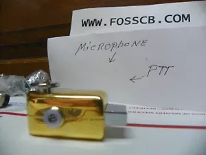 MICROFONO 4 PIN ORO PISTOLA GRIP CB POWER MIC CABLATO PER RADIO COBRA & UNIDEN - Foto 1 di 12