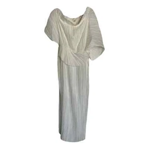 Massimo Dutti Damen Midikleid Large perlgrau Plissee asymmetrisch 6605/300 Neu mit Etikett - Bild 1 von 17