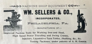 Anuncio impreso de maquinaria vintage de William Sellers Filadelfia 1894 - Imagen 1 de 2