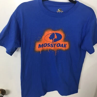 Mossy Oak Boys T Shirts Youth Blue Round Neck Cotton Shirt 10-12  Size L NWT - Image 1 of 4