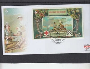 Malta 2015 ANZAC WWI Red Cross MS Miniature Sheet FDC Jum ll-hrug pictorial h/s - Picture 1 of 1