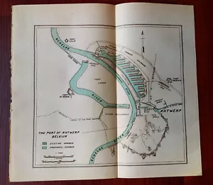1911 Schizzo Mappa Porto di Anversa Belgio Forte Merxem Lillo bacini di carenaggio - Foto 1 di 2