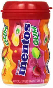 Mentos Sugar-Free Chewing Gum, Red Fruit Lime, Non Melting, 50 Piece Bottle - Picture 1 of 12