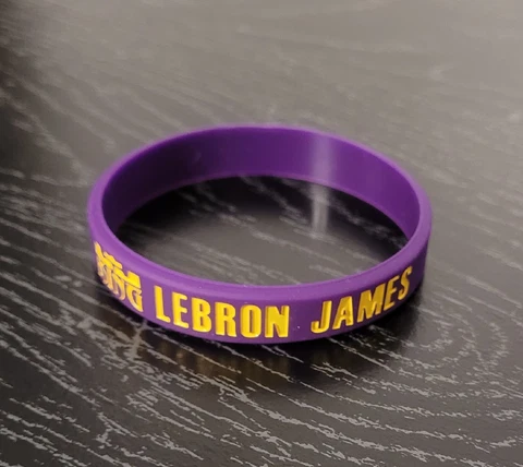 (1)Lebron James Purple Signature Basketball Silicone Bracelet Los Angeles Lakers Cover