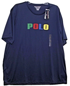 Polo Ralph Lauren Sport Mens NAVY BLUE Multi-Color POLO T-shirt NWT Size XL - Picture 1 of 3