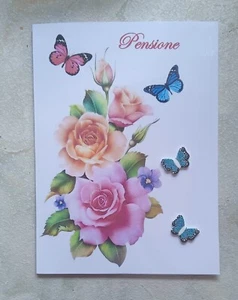 🌸 Pensione donna Biglietto Auguri con busta - Foto 1 di 2