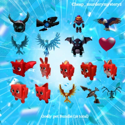 Roblox Murder Mystery 2 MM2 Godly Pet Bundle [18 items] *FAST DELIVERY*