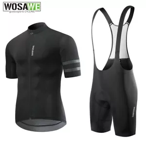 Conjuntos transpirables de ciclismo WOSAWE para hombre bicicleta manga corta jersey acolchado con tirantes - Imagen 1 de 14