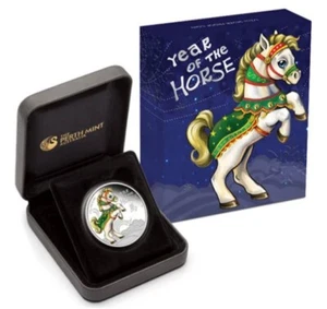 2014 50c Year of the Horse 1/2oz Baby Horse Silver Coloured Proof Coin - NEW - Picture 1 of 5
