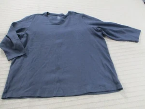 Kim Rogers Womens Shirt 1X Blue Crew Neck 3/4 Sleeve Soft Solid Stretch Cotton - Picture 1 of 10