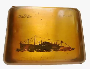 c1950 Mississippi Shipping Co - Delta Steamship Line - Custodia sigarette S.S. Del Sud - Foto 1 di 6