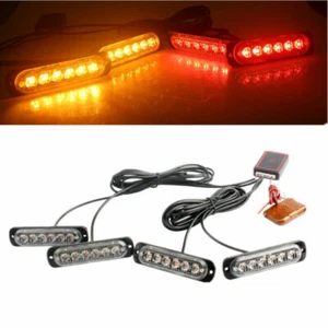 Red Amber Car 24LED Flassh Light Dash Warr Lamp 12V - Picture 1 of 8
