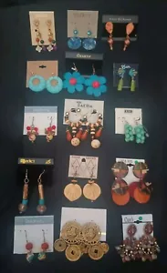 NWT Vintage Lot of 15 Pair Pierced Beautiful Dangle Earrings Designer Brands! - Picture 1 of 10