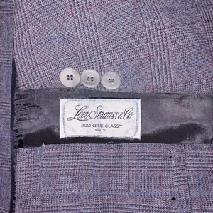 VTG Levi Strauss & Co Mens Size 42L 35x31 Gray Plaid Business Class 2 Piece Suit - Picture 1 of 12