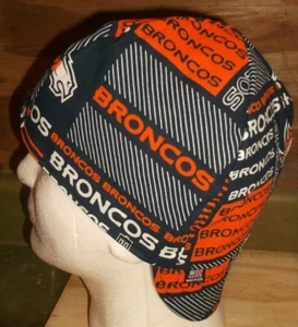 NFL Denver Broncos cuadrado construcción hecha a medida, soldador, instalador de tuberías, sombrero de motociclista - Imagen 1 de 2