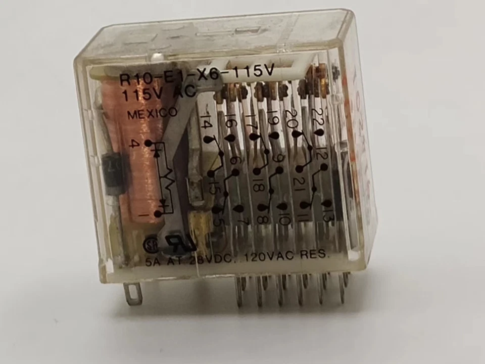 R10-E1-X6-115V Power Relay 5A 115VAC 6PDT 20 Pins x 1pc - Image 1 of 1