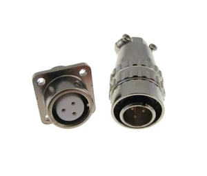 Connettore spina aviazione HQ 3 contatti 3 pin - XS12MF - attacco pannello perno maschio - Foto 1 di 1